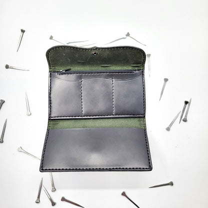Waxed Canvas and Leather Long Wallet