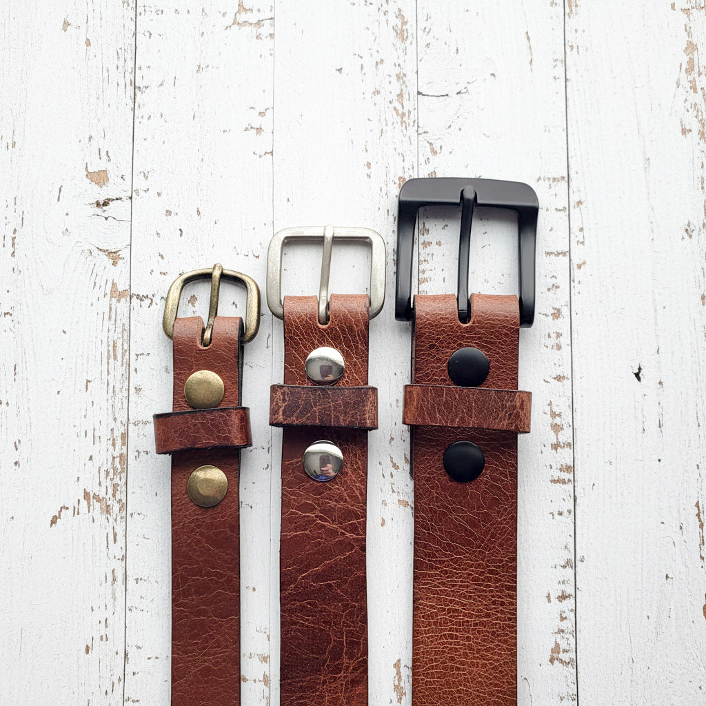 Buffalo Leather Belt "Antique Brown"