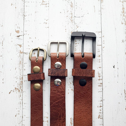 Buffalo Leather Belt "Antique Brown"