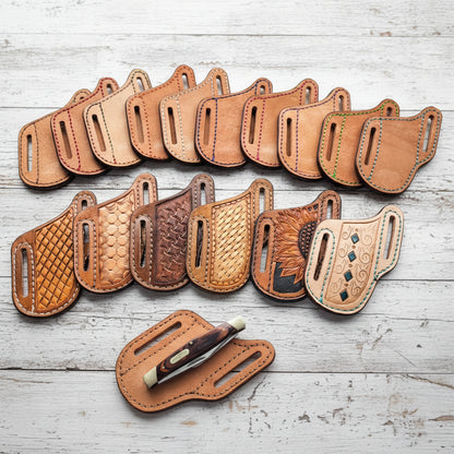Leather Trapper Pancake Knife Sheath