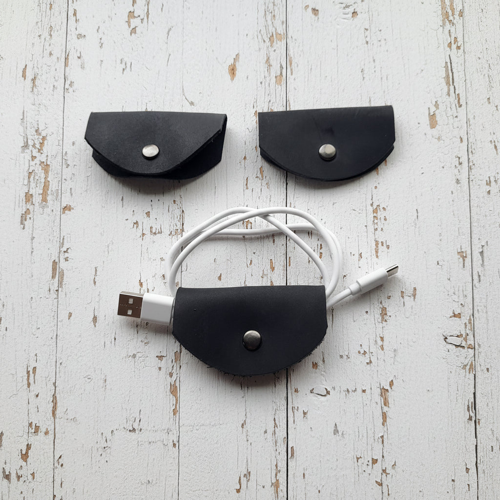 3pk Leather Cord Holders