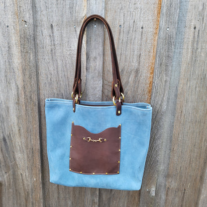 Large Equestrian Leather Tote Bag