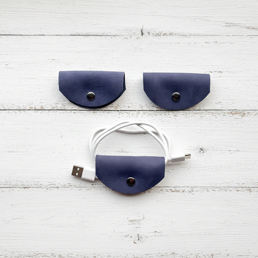 3pk Leather Cord Holders