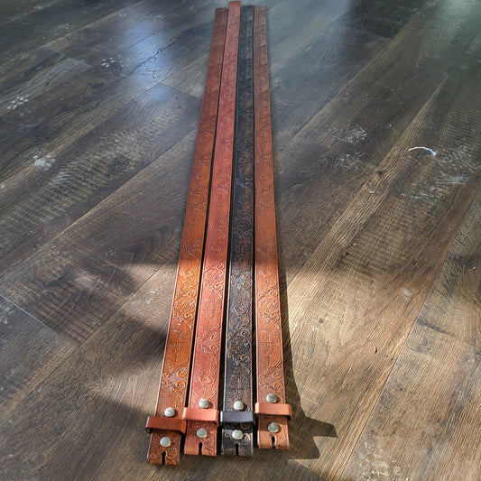 Embossed Leather Belts - Fish / Western