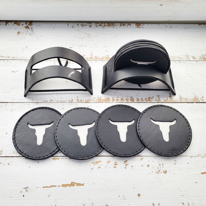 Longhorn Leather Coasters