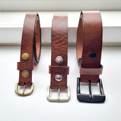 Buffalo Leather Belt "Antique Brown"