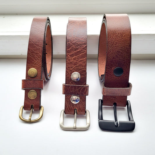 Buffalo Leather Belt "Antique Brown"