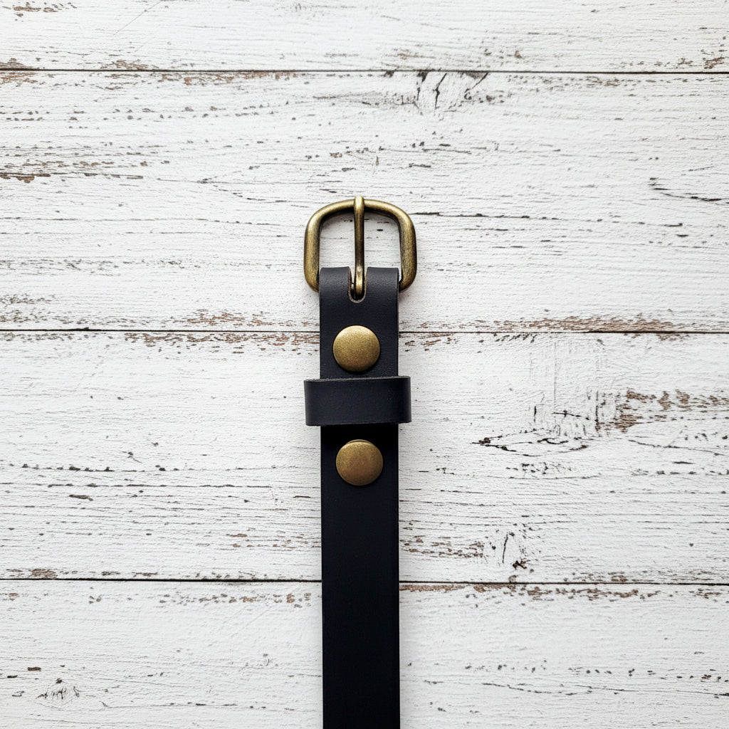 Buffalo Leather Belt "Matte Black"