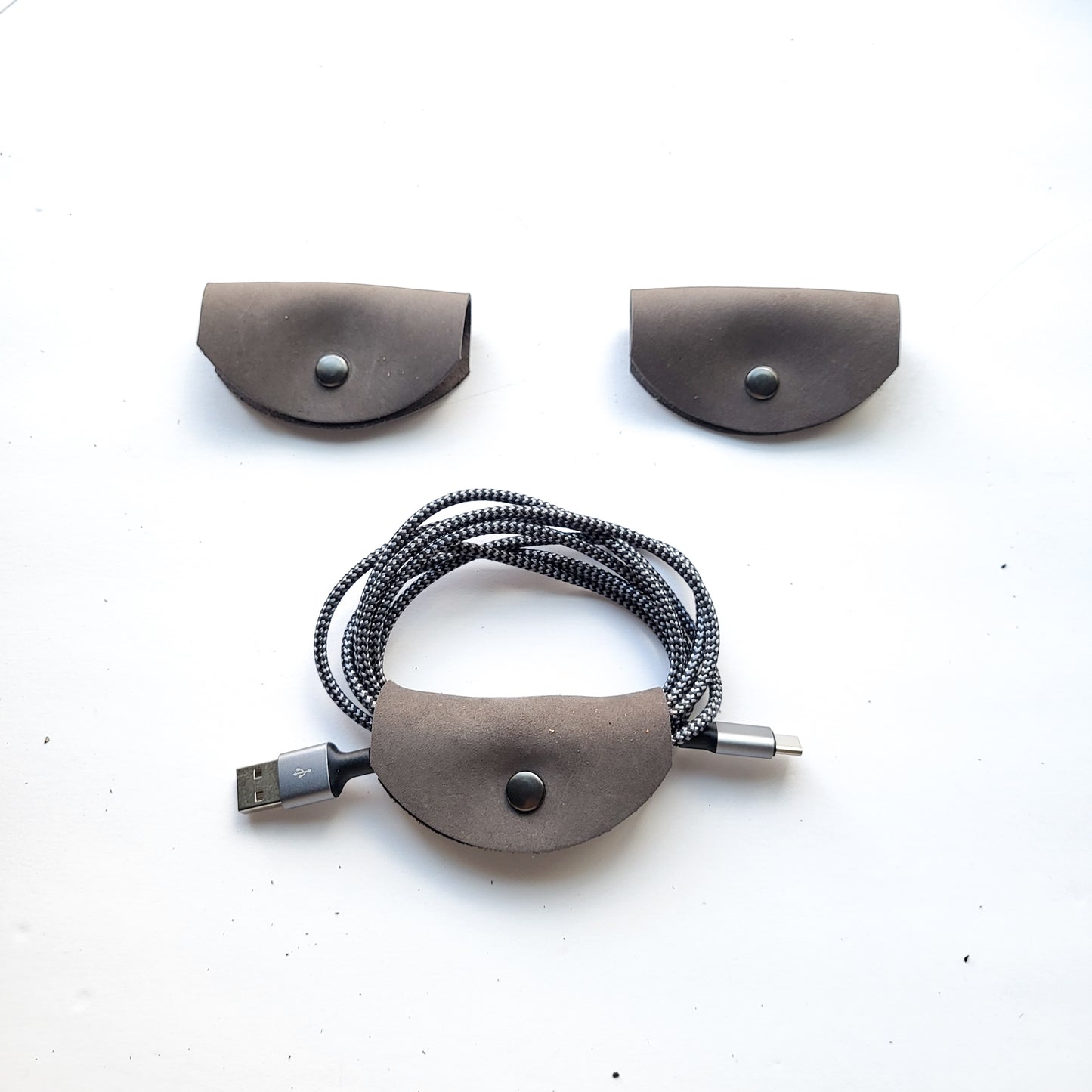 3pk Leather Cord Holders