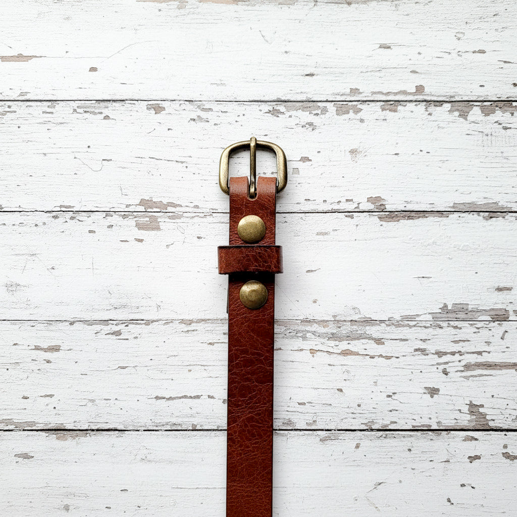 Buffalo Leather Belt "Antique Brown"