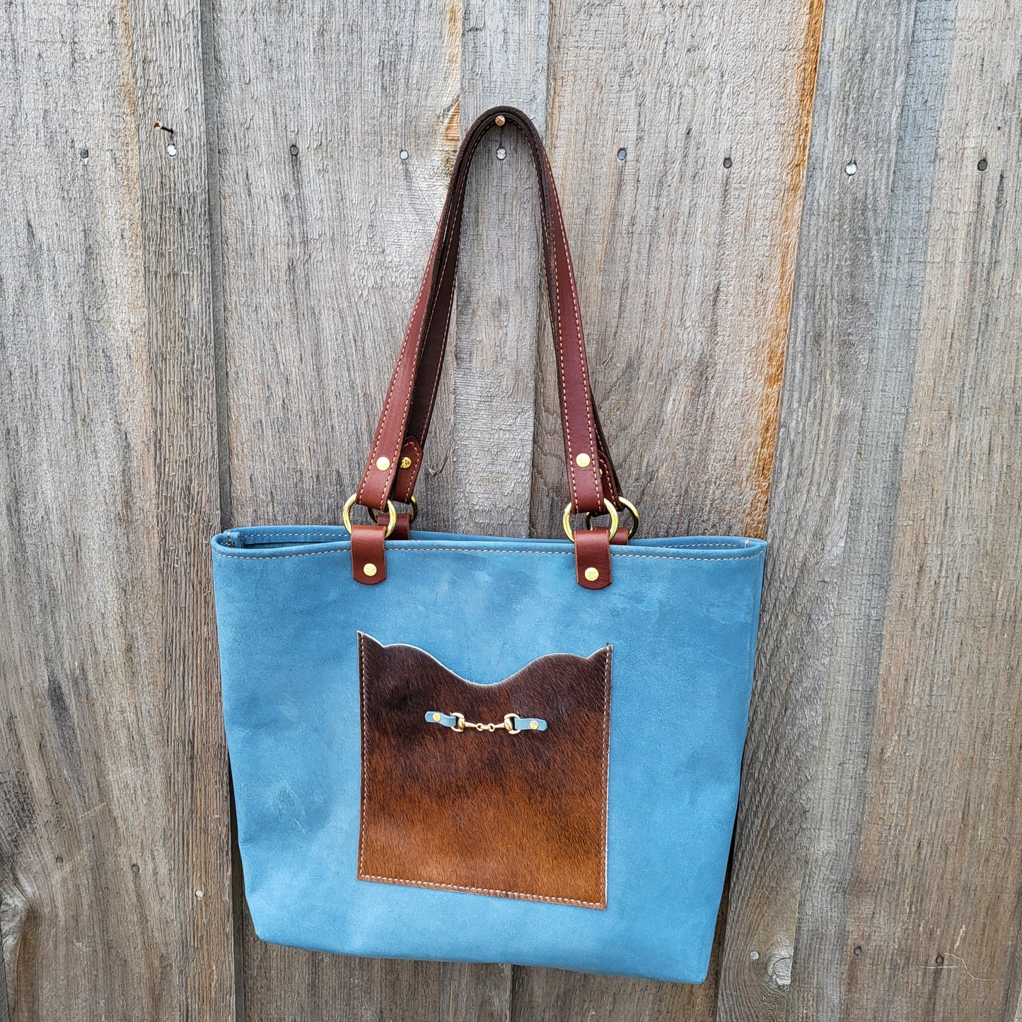 Large Equestrian Leather Tote Bag