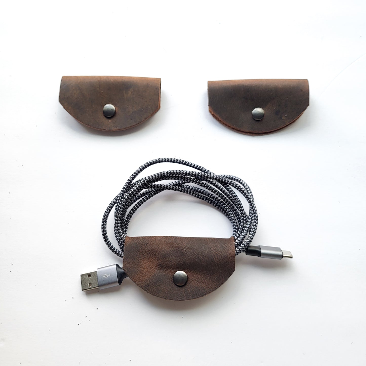 3pk Leather Cord Holders