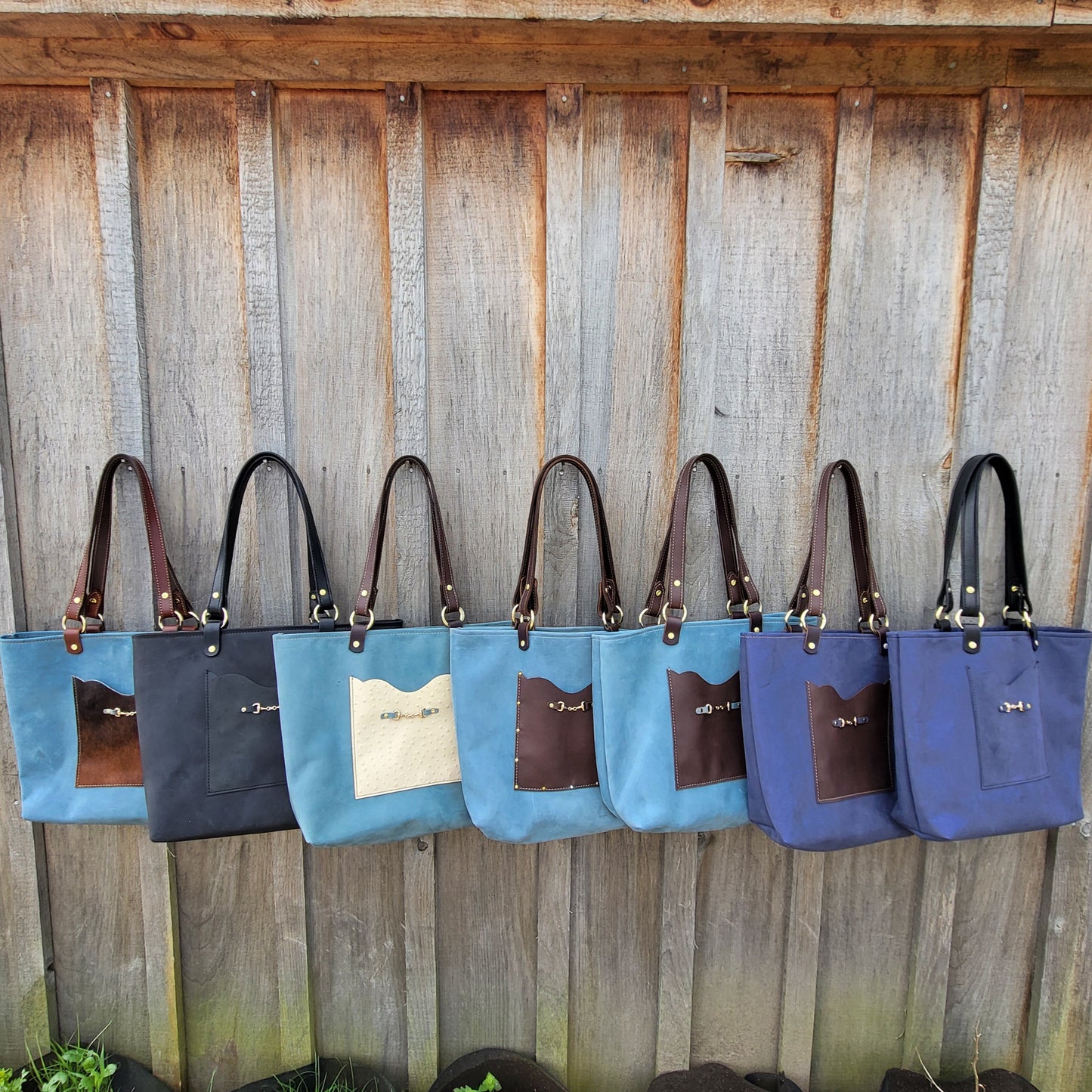 Large Equestrian Leather Tote Bag