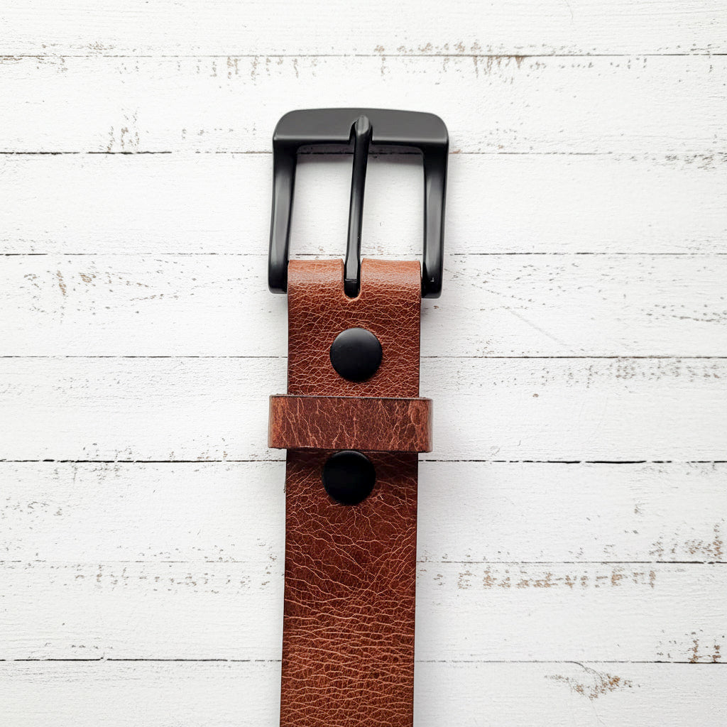 Buffalo Leather Belt "Antique Brown"
