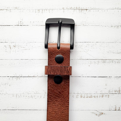 Buffalo Leather Belt "Antique Brown"