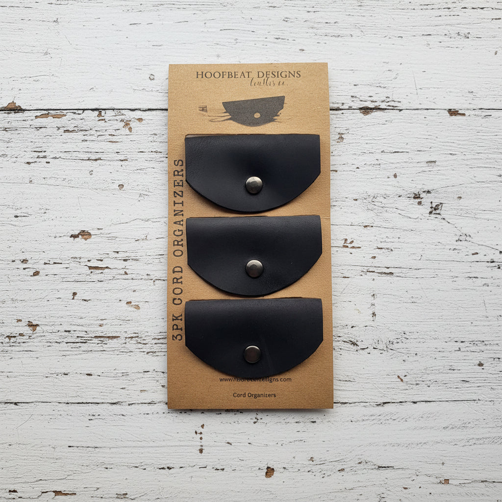 3pk Leather Cord Holders
