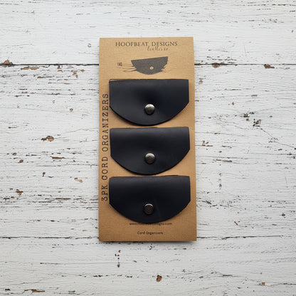3pk Leather Cord Holders
