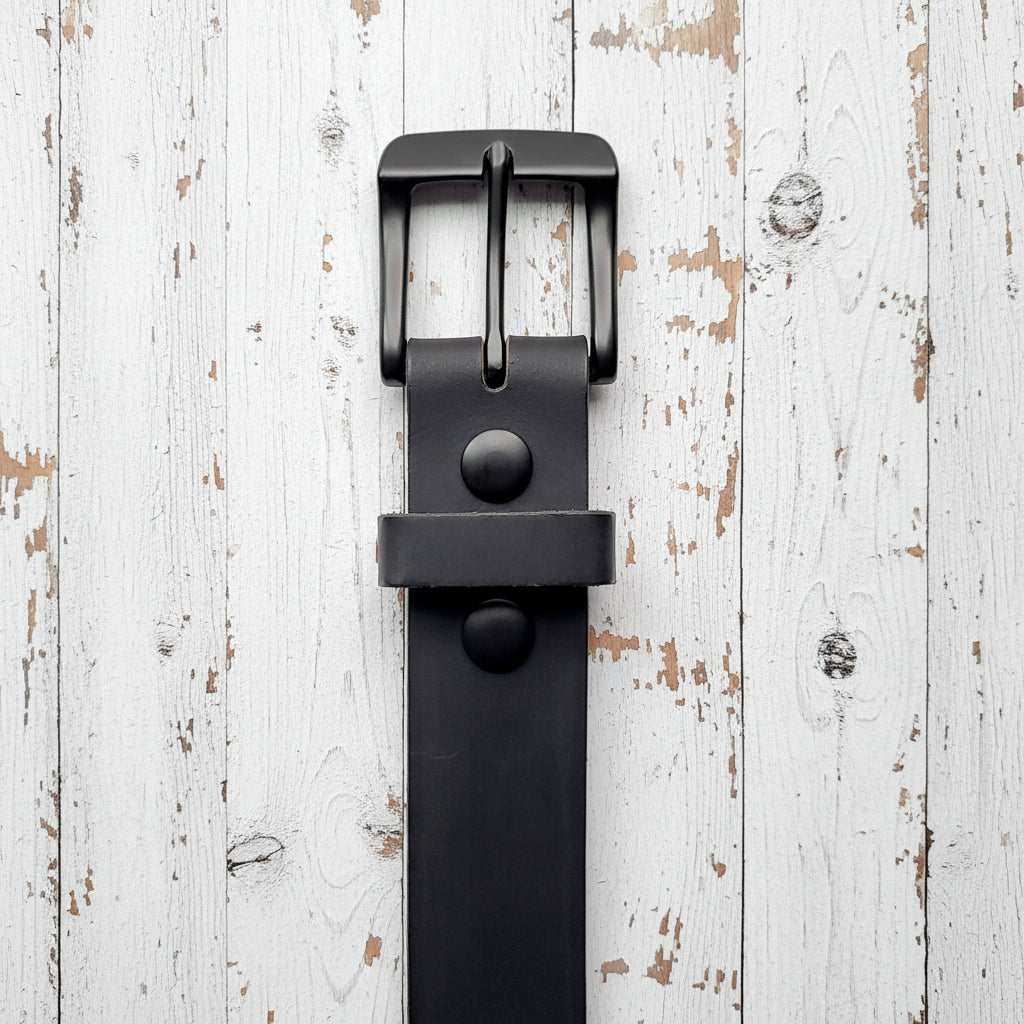 Buffalo Leather Belt "Matte Black"