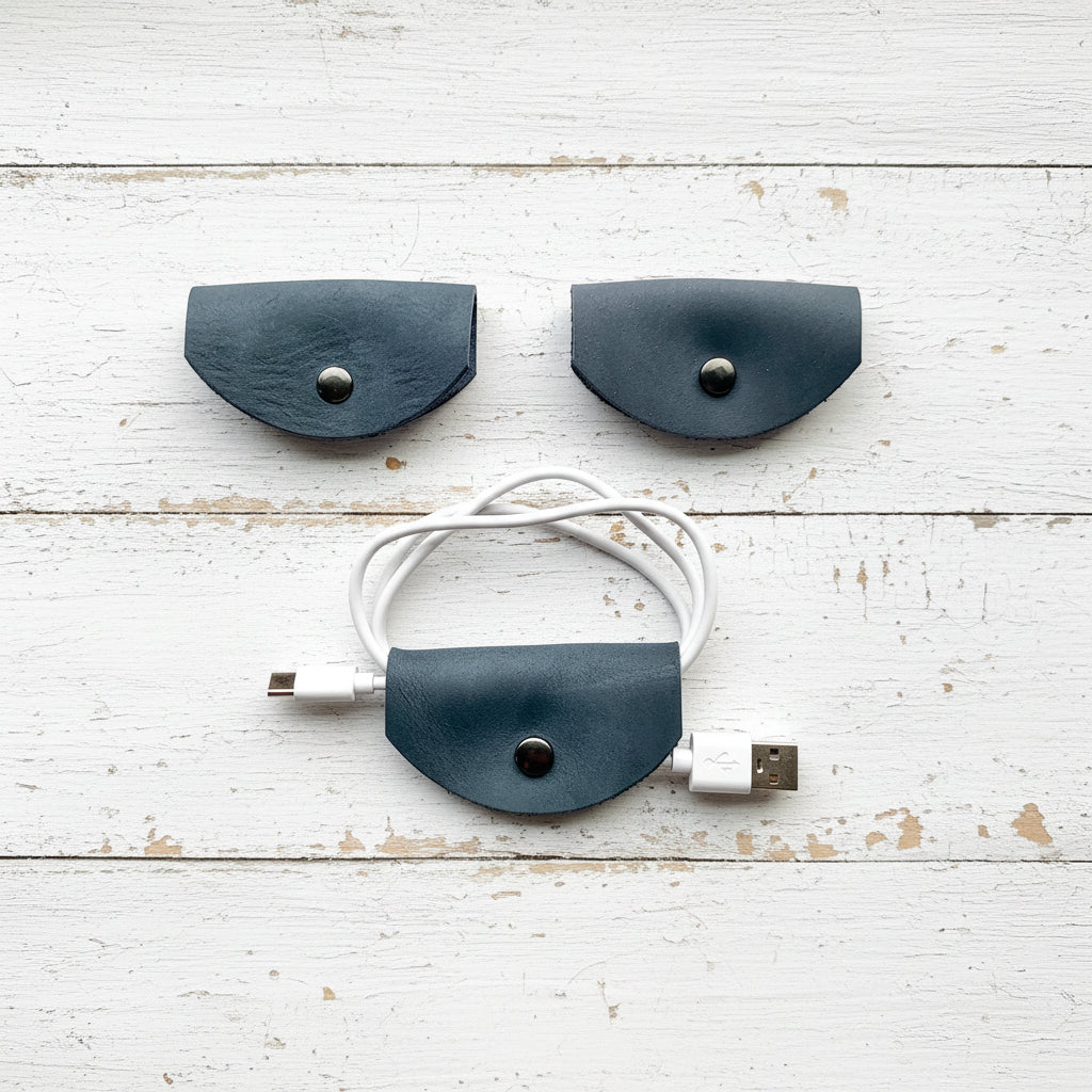 3pk Leather Cord Holders