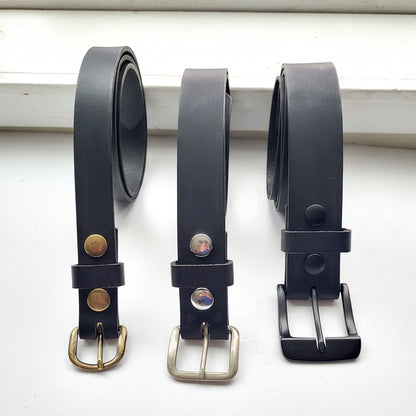 Buffalo Leather Belt "Matte Black"