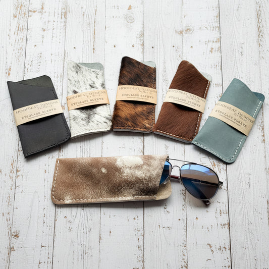Slip In Leather Eyeglass Sleeve