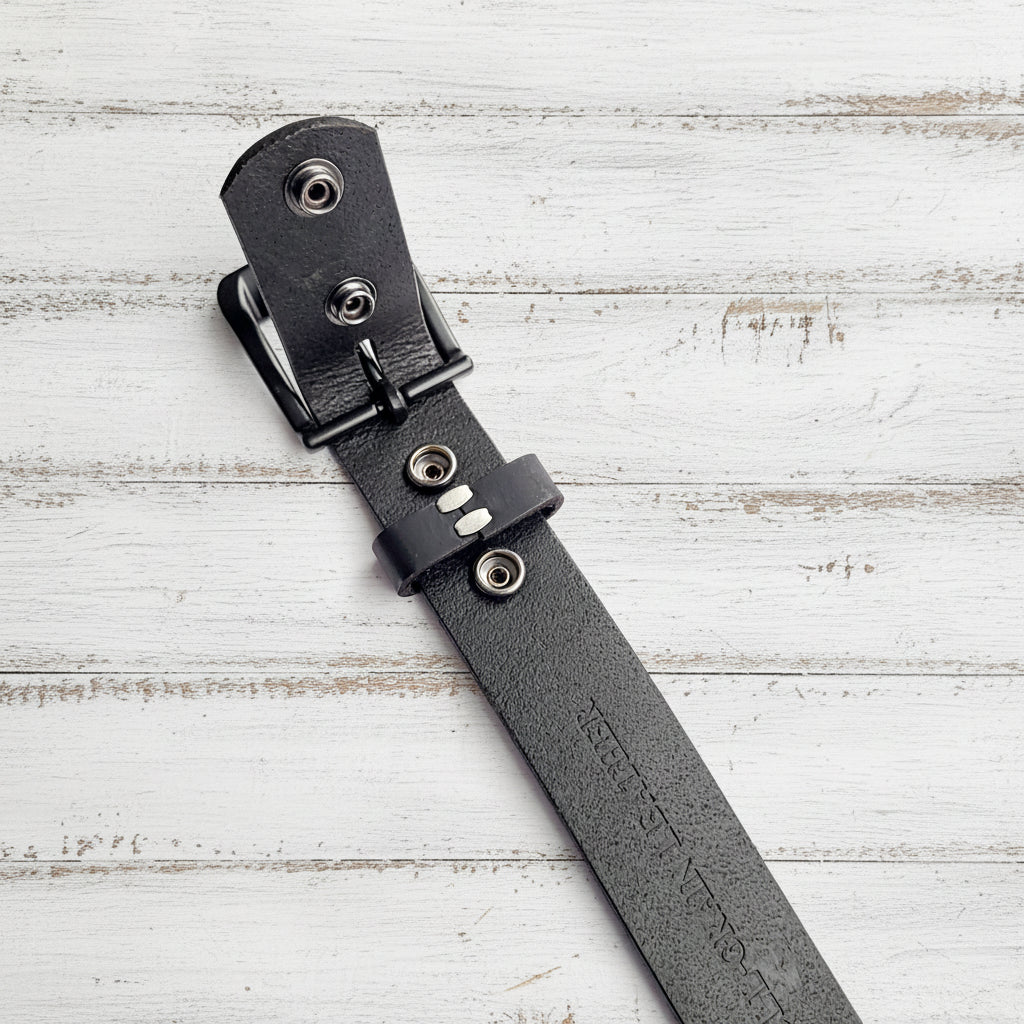 Buffalo Leather Belt "Matte Black"