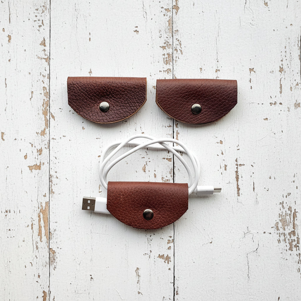 3pk Leather Cord Holders