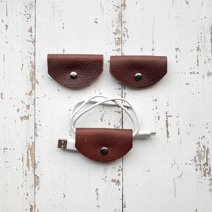 3pk Leather Cord Holders
