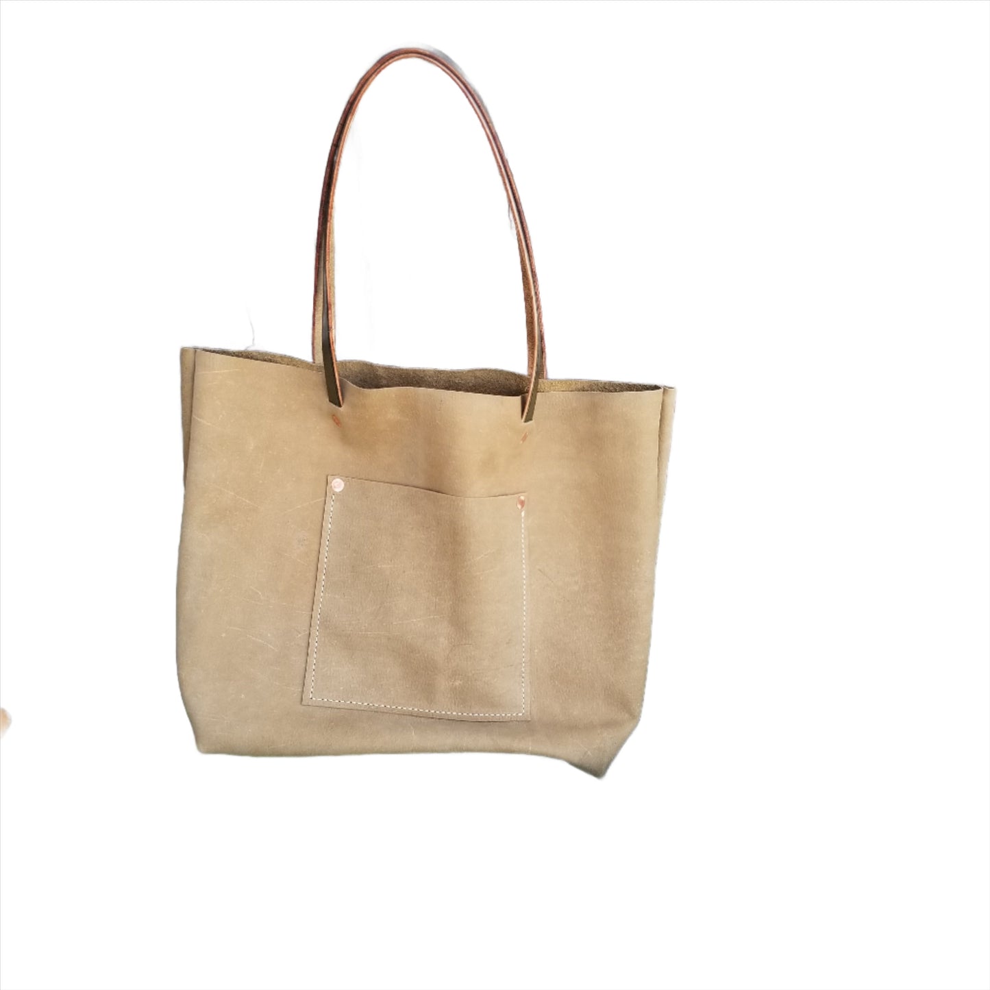 Large Leather Tote Bag With Pockets