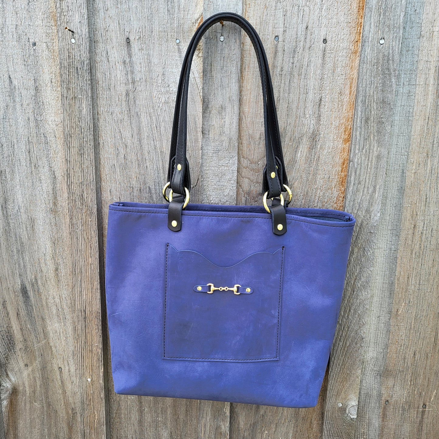 Large Equestrian Leather Tote Bag