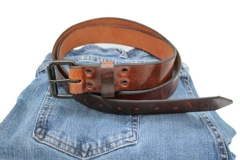 Distressed Vintage Brown Buffalo Leather Belt, Brown Leather Belt, Leather Belt Men, Ladies Leather Belt, Leather Belt with Roller Buckle