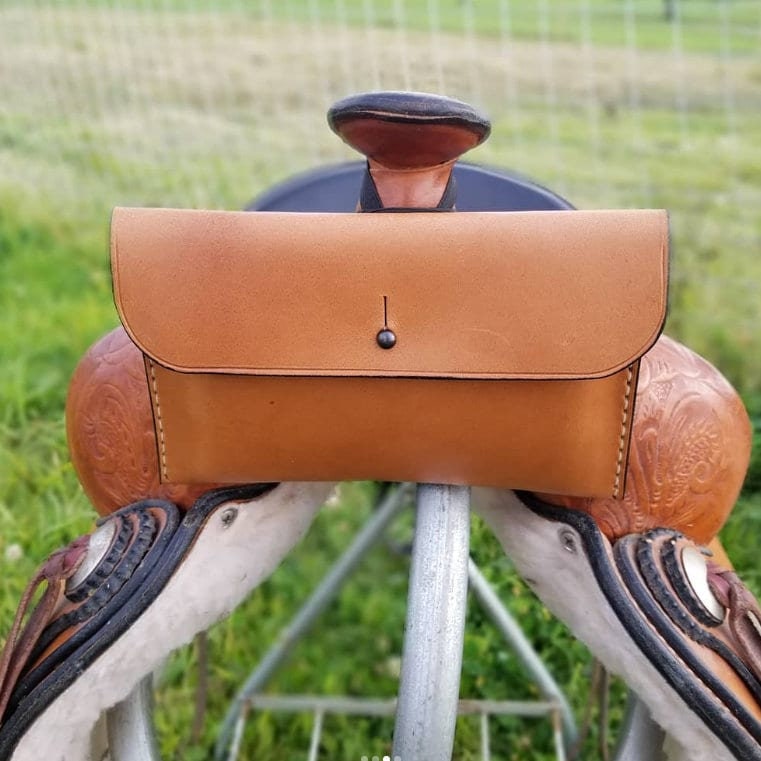 Leather Pommel Bag for Western Saddle, Horse Tack