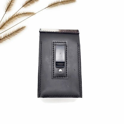 Western Leather Phone Pouch, Cell Phone Holder with Belt Clip or Belt Loop, Full Grain Leather Phone Holster, Snap Closure Case